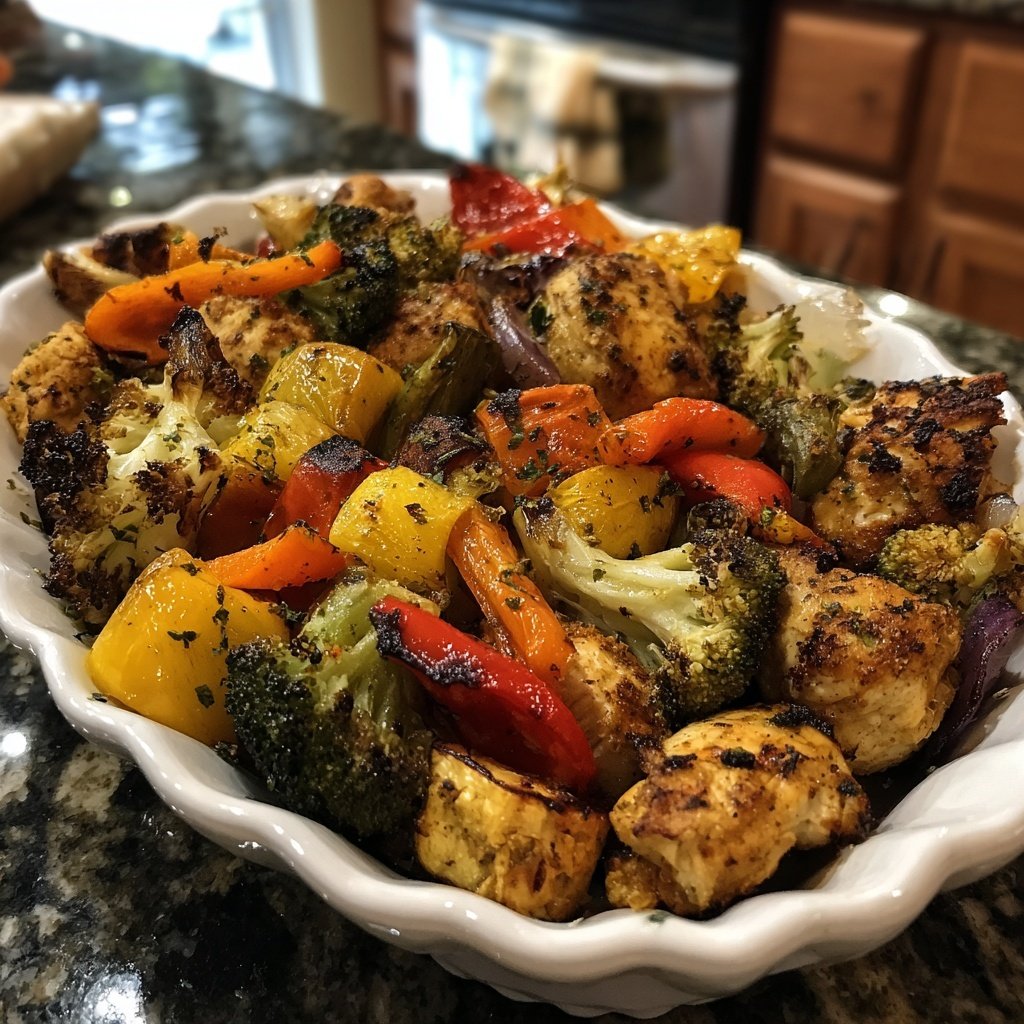 Kalorienarmes Ofengemüse Mit Hähnchen