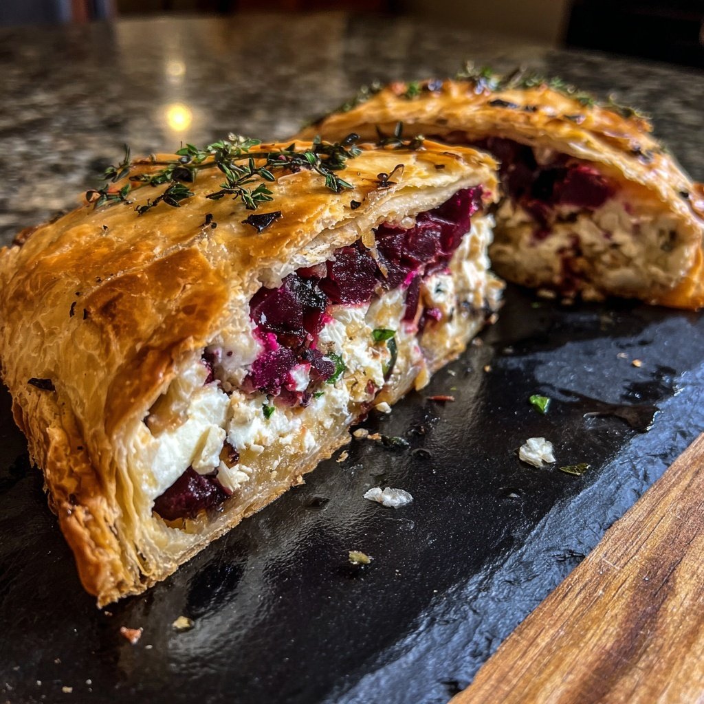 Rote-Bete-Wellington mit Ziegenkäse