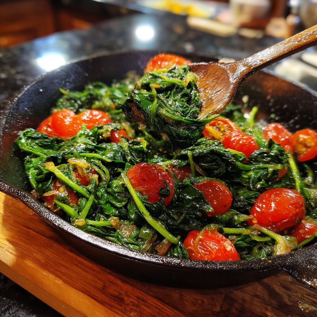 Vegetarische Spinat Pfanne