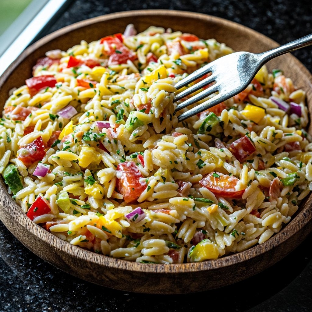 Griechischer Orzo Nudelsalat